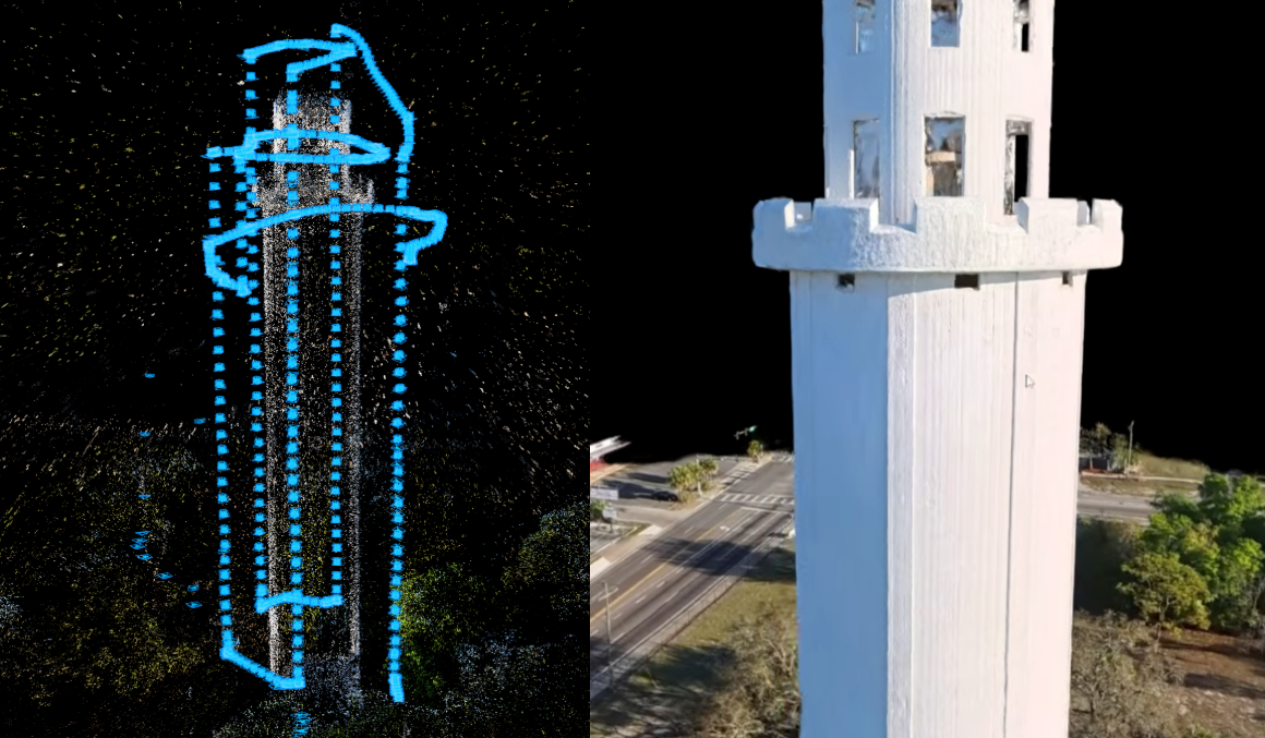 Panoramic drone orbit flight path
